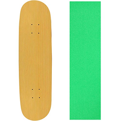 Skateboard Deck Blank Natural 8.0" Neon Green Grip
