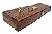 Alex Cramer Le Club' Luxury Domino Set with Handcrafted Walnut Case and Cribbage/Counter Top - Tournament Quality 28 Indestructible (Double 6 Domino Set with Brass Plate)