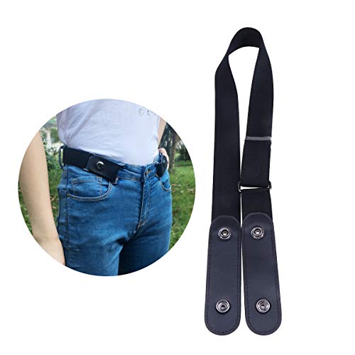 FENICAL Unisex Leather Slim Stretch Invisible Belt Jeans Simple Joker Lazy Belt Buckle Free Stretch Belt Plus Size No Buckle Show Invisible Belt for Jeans Pants Dresses
