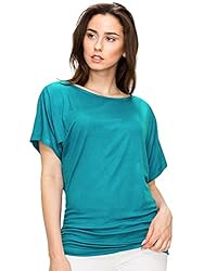 MBJ WT817 Womens Dolman Drape Top with Side