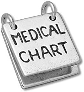 Sterling Silver Moveable Medical Chart Charm Item #42833 - Doctor Nurse Charm