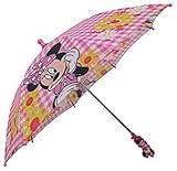 Disney Minnie Mouse Boutique Pink and White Polyester Gingham Flower Umbrella