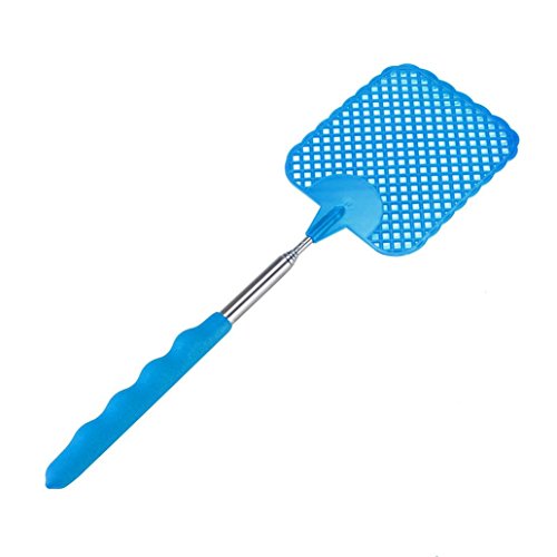 Jeeke Fly Swatter Manual Swat Pest Control - Retractable Handle,11 to 31 Inch (Blue, 1pcs)