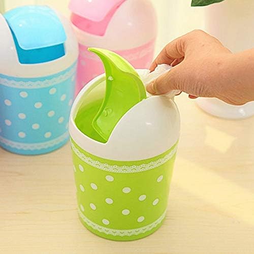ZPAW Garbage Can Mini bathroom Lace Dot trash can bag holder garbage