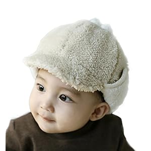 SUMOLUX Baby Infant Toddler Boys Winter Earmuffs Peaked Cap Warm Plush Soft Beanie Hat
