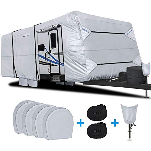 RVMasking Waterproof Travel Trailer RV Cover, Ripstop Camper Cover with