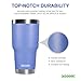 koodee Tumbler with Lid and Straw, 30 oz Stainless Steel Vacuum Insulated Travel Coffee Tumbler With Handle, 2 Straws, Brush (30 oz, Royal Blue)