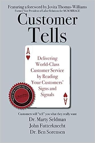 Customer Tells Delivering World Class Customer Service By Reading Your Customers Signs And Signals Seldman Dr Marty Futterknecht John Sorensen Dr Ben Amazon Com Books