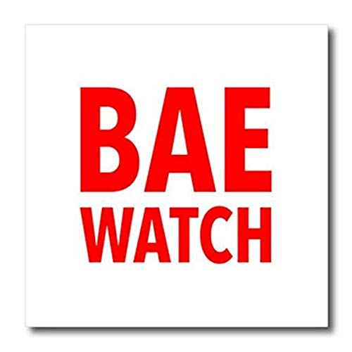 3dRose Bae Watch Iron On Heat Transfer 8"