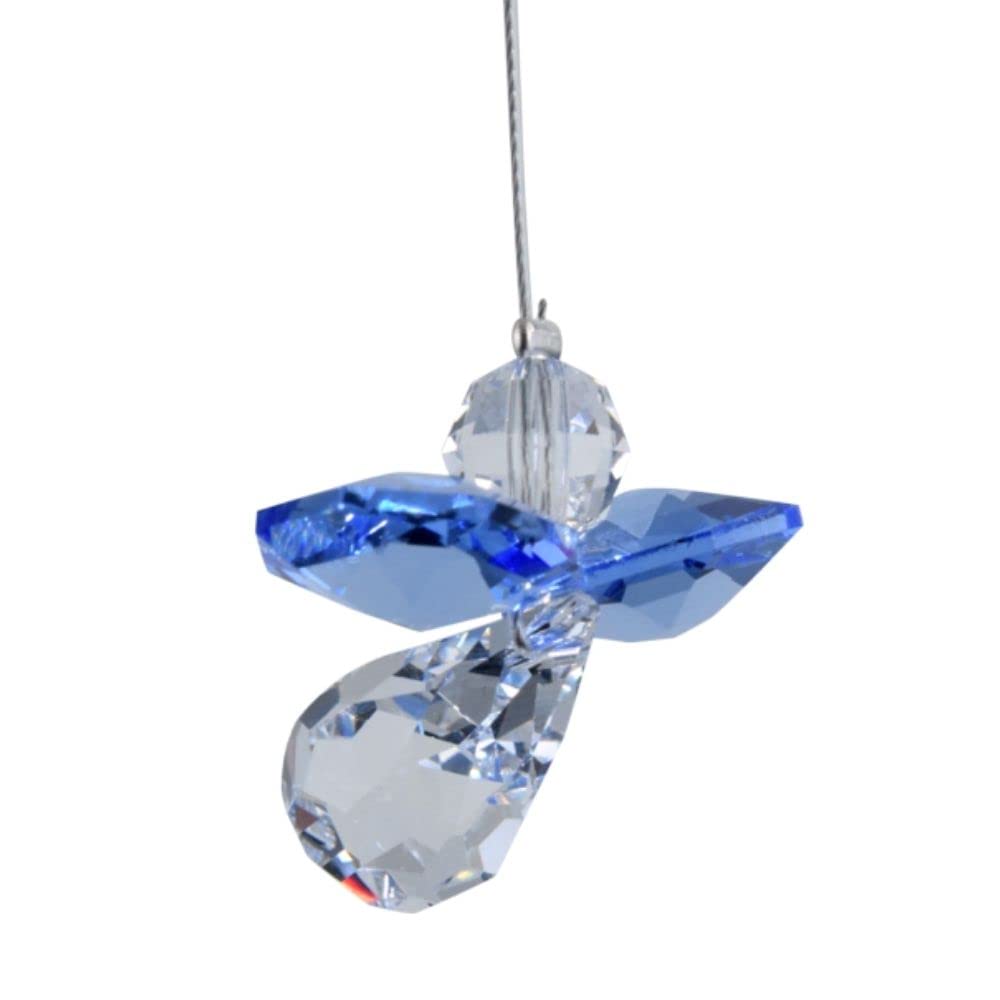 Hanging Crystal Guardian Angel Birthstone Suncatcher SEPTEMBER - SAPPHIRE - Embellished with Swarovski Crystals