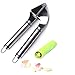 Delidge Stainless Steel Garlic Press and Peeler Set with Silicone Tube Roller