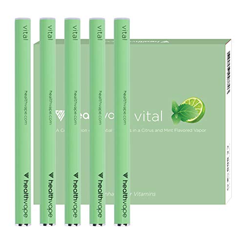 Vital Immune Support Vitamin and Antioxidant Inhaler Pen - CoQ10, Vitamin C, Vitamin B12, Vitamin E, Vitamin D, Essential Oils - Mint Flavored Healthy Immune Support - 5 Pack - by Health Vape