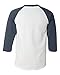 Champion Men's Raglan Baseball T-Shirt, White/Navy, X-Large