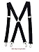 JIERKU Romanlin Suspenders for Men Elastic X Back 4 Metal Swivel Hook Clip End Adjustable Black