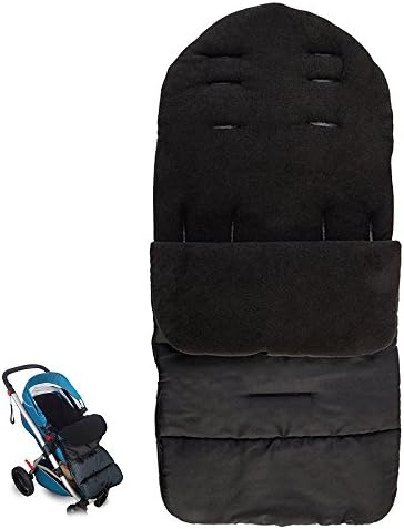 Seacan Universal Baby Warm Stroller Footmuff Sleeping Bag Sack Bunting Bag for Infant Toddler in Winter Outdoor Tour, Stroll and Go (Black)