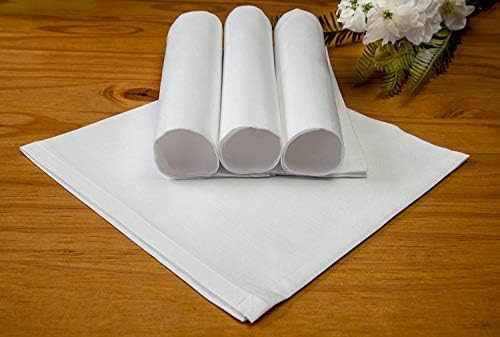 The Luxe Collection - 100% NATURAL - Cotton Napkins - Elegant Cloth, Mitered Corners Ideal for Events & Regular Home Use, Soft & Comfortable White Cream Set Of 4 Size 20x20 Inch - Cloth Napkins