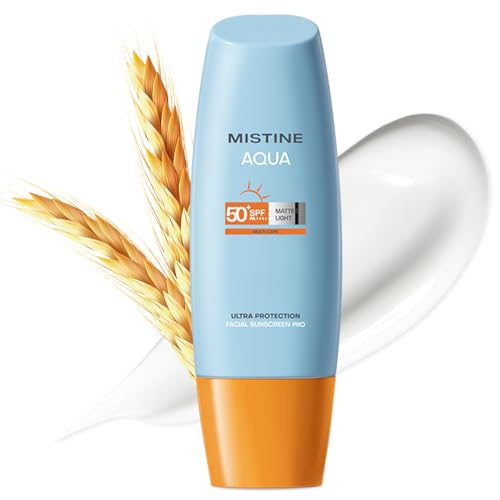 MISTINE DAILY FACE SUNSCREEN 3 FL.OZ SPF 50+ FOR SENSITIVE SKIN, NON-GREASY NO WHITE CAST, FAST ABSORBING LIGHTWEIGHT UV SHEILD, WATERPROOF FORMULA, VEGAN & CRUELTY FREE