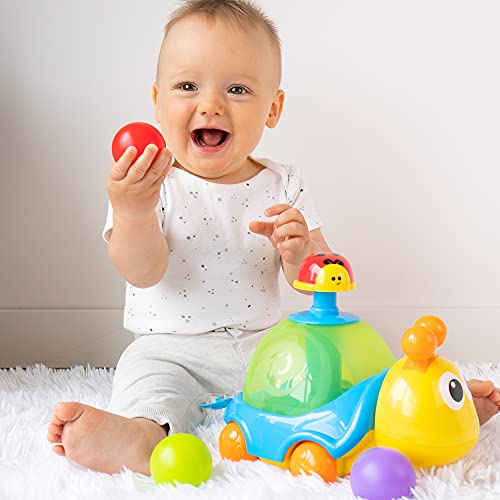 Press & Spin Balls Snail Pull Toy for 1 Year Old Toddlers & Up Cause
