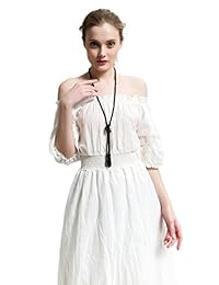Urban Jewelry - Collar de cuentas para mujer, estilo vintage, estilo Charleston de los años 20, color negro