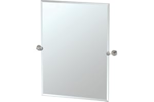 Gatco 4299S Latitude II Rectangle Mirror,, Satin Nickel, 31.5 Inch, Frameless Rectangle