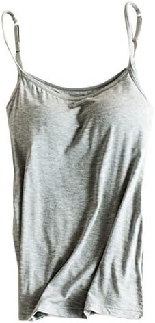 Cutiefox Women's Modal Built-in Bra Padded Active Strap Camisole Tanks Tops