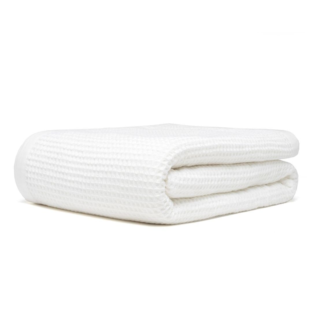 Photo 1 of 9Threads GOTS Certified Organic Cotton Waffle Weave Blanket, King Bed Size, 108"X90" Cozy Throw Blanket for Couch, Modern Home Decor, Comfy Waffle Blanket & Soft Bed Blankets -White