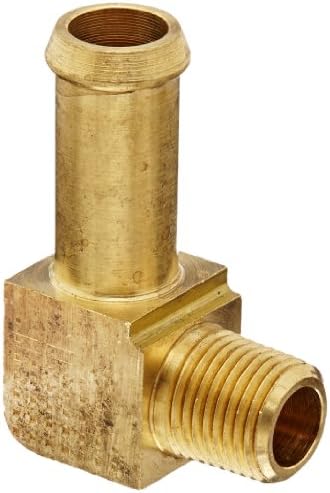 EATON Weatherhead 05706B-C02 Male Pipe Rigid Elbow Fitting, 90 Degree, CA360 Brass, 3/8" Hose ID, 1/8" Pipe Size
