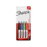 Sharpie Mini Permanent Markers, Fine Point, Assorted Colors, 4 Count - 35113PP
