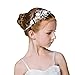 ROBERT Cute Princess Wedding Headpiece White Flower Headband Pearl Hair Accessories for Girl and Women Bridal Wedding Tiaras for Flower Girl and Bridal.