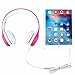 KPTEC [Volume Limited Kids Safety Foldable On-Ear Headphones with Mic, Volume Controlled at Max 93dB to Prevent Noise-induced Hearing Loss (NIHL), Passive Noise Reduction, Wired Earbuds,Pink