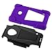 Reiko Silicone Protector Cover with Kickstand for Nokia Lumia 520/521 - Retail Packaging - Purple/Black