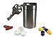 Titanium Large Single Chamber Waterproof, Airtight, Corrosion Resistant Keychain Pill Fob Storage Container Case (Polished)