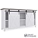 SMARTSTANDARD 6FT Mini Sliding Barn Door Hardware Track Kit -Super Smoothly and Quietly -for Double Opening Cabinet, TV Stand, Closet, Window -Fit 18