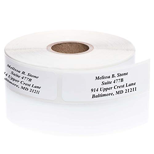White Rolled Address Labels Without Elegant Dispenser Roll of 250