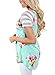 LOSRLY Women Floral Printed Tops Striped Blouse Short Sleeve T Shirt with Pocket-Green Floral S 4 6