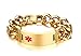 MPRAINBOW MP Men's Stainless Steel Gold Plated Chunky Heavy Cuban Crub Chain Personalised Medical Alert ID Link Bracelet,Free Engraving Customized