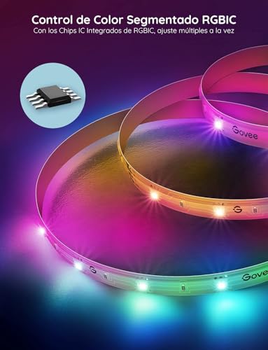 Govee 2×15M WiFi LED Strips, RGBIC LED Lights with Control by Alexa, Google Assistant and App, Smart Segmented Control, DIY, Music Sync for Bedroom, Living Room, Party