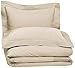 Amazon Brand – Pinzon 400-Thread-Count Egyptian Cotton Sateen Duvet And Sham Set - Full or Queen, Parchment