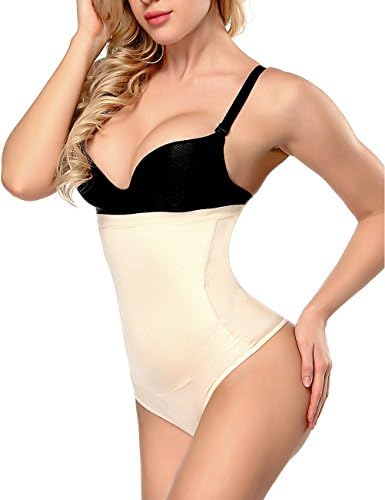 OANANT Women's Shaper,high Waist Tummy Control Butt Lift Thong Panties Shapewear Bodysuits for Women (Flesh Color, Large)