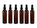 (Pack of 6) - 2 oz Amber Cosmo Bullet. Refillable, Empty PET Plastic Bottles w/Black Finger Spray Top – Mfg. USA