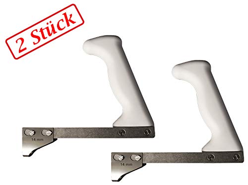 2x DICK Rippenzieher 'Profi-Line' mit weißem Sicherheitsgriff 14mm Klinge Edelstahl Rippenabzieher Metzger Fleischer – Bild 3