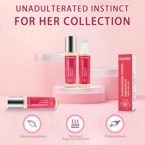 Roll-On Pheromone Perfume for Women, rollerball perfume, travel perfume, clean perfume Long-Lasting Pheromone-Infused Essential Oil - 0.34 fl.oz (10mL)