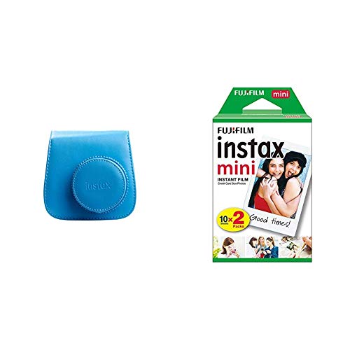 Instax 70100136664 Mini 9 Coque pour Camera - Bleu Cobalt & Fujifilm - Twin Films pour Instax Mini - 86 x 54 mm - 10 feuilles x 2 paquets = 20 feuilles(L'emballage peut varier)