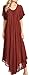 Sakkas 1701 - Lilia Embroidered Lace Up Bodice Relaxed Fit Maxi Sun Dress - Brown - OS