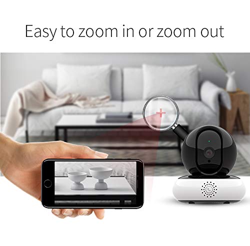 1080P HD IP Camera- Wireless Surveillance Camera with Night Vision/Two-Way Audio/PTZ, 2.4Ghz WiFi Indoor Home Security Dome Camera for Pet Baby, Remote Monitor with MicroSD Slot, Android,iOS App