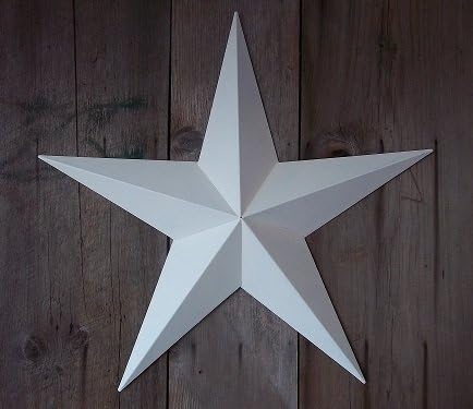 Amazon Com 24 Inch Solid Ivory Barn Star Made With Galvanized