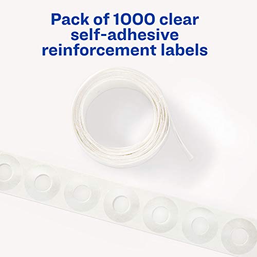 Avery SelfAdhesive Hole Reinforcement Stickers, 1/4" Diameter Hole