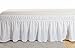 MEILA Wrap Around Bed Skirt Three Fabric Sides Elastic Dust Ruffled 16 Inch Tailored Drop,Easy to Install Fade Resistant-White, Twin/Full