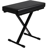 Ultimate Support JamStands XB100-B Extra Capacity Keyboard Bench | 300 lbs capacity with 2.5-inch padding and adjustable height for performance, practice and transport