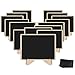 Korlon 15 Pack Mini Chalkboard Signs, Wood Chalk Signs with Easel, with 15 Pcs Replacement Stickers, for Weddings Events, Office, Mini Food Menu Board
